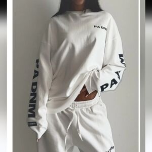 NWOT PA DNM Long Sleeve Logo Shirst White, Oversized, Size S